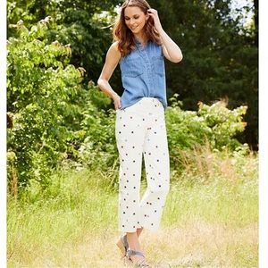 Driftwood Charlee High Rise Wide Leg Embroidered Jeans.